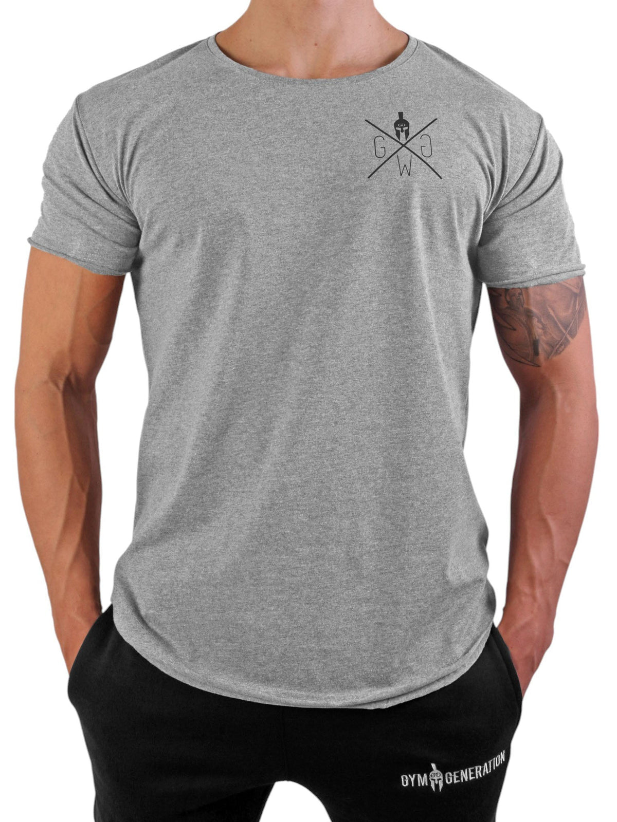 Sport T-Shirt für Herren in Grau, Vorderansicht