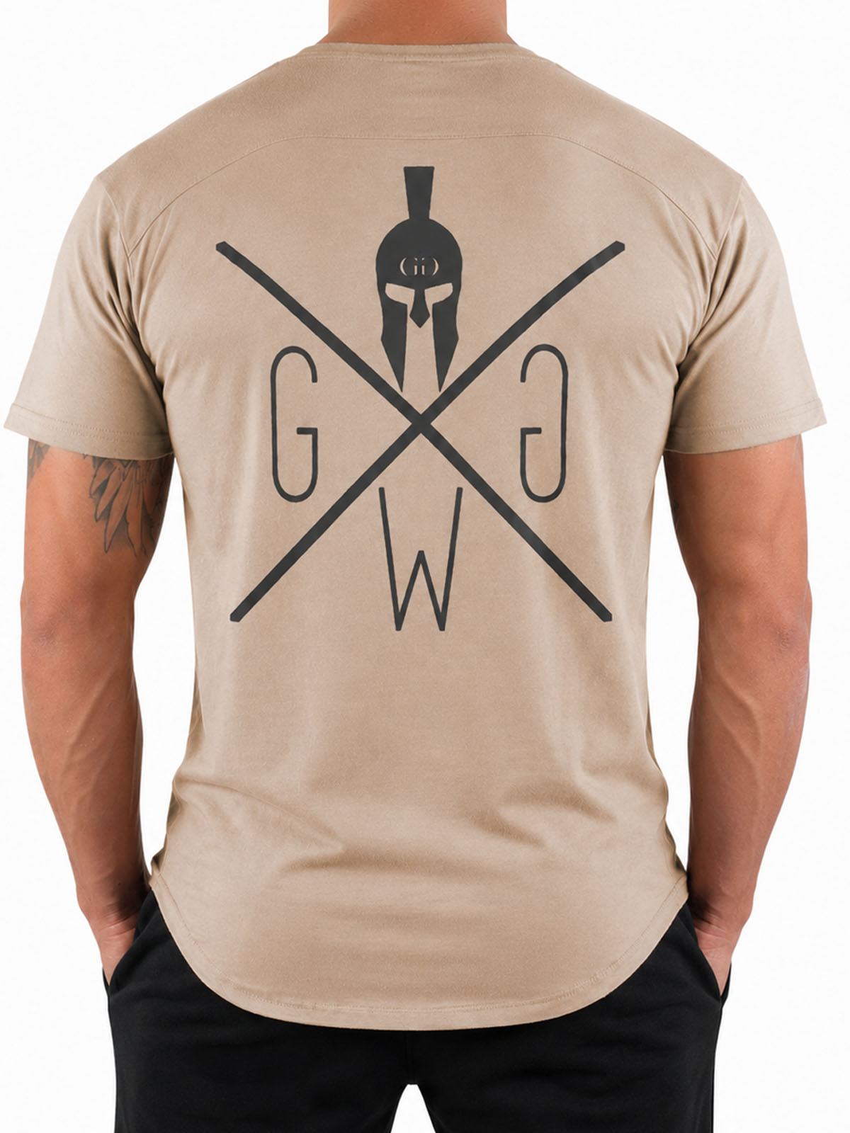 Off-White Gym T-Shirt Warrior mit großem Logo auf dem Rücken