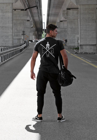 Schwarzes Gym T-Shirt im Streetstyle-Look