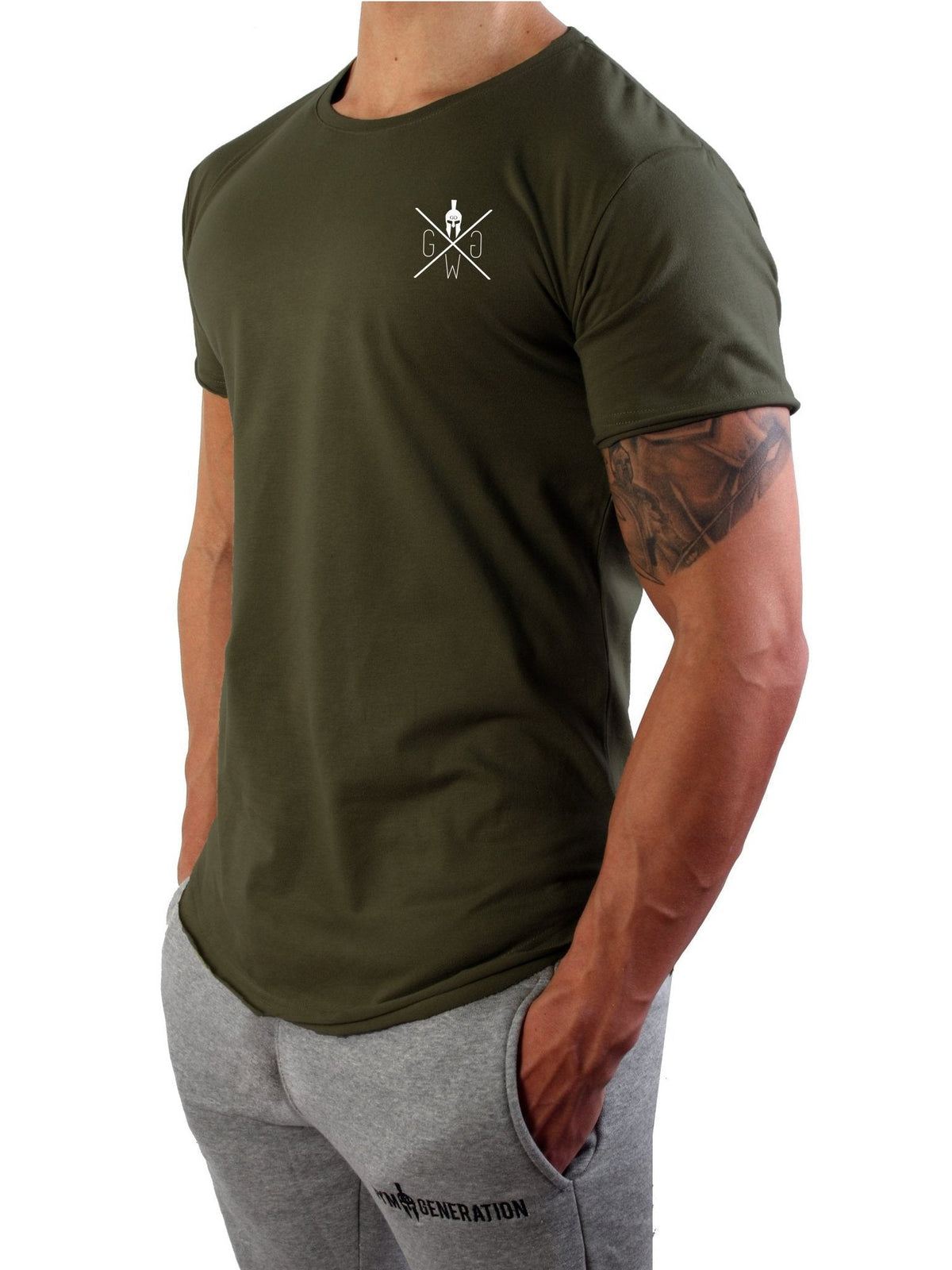 Olives Gym Shirt in der Seitenansicht