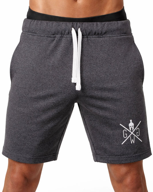 Dunkelgraue Gym Shorts V8 Premium mit Kordelzug, Vorderansicht