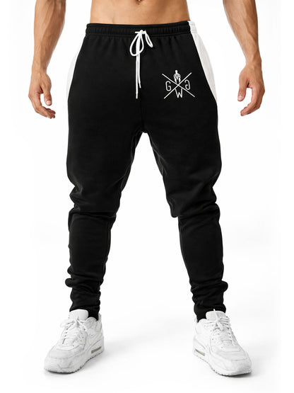 Schwarze Trainingshose Legacy mit gesticktem Logo, Vorderansicht