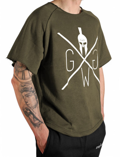 Olivfarbenes Oversized Shirt für Herren, Produktansicht