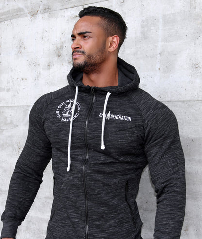 Gesticktes Gym Generation Logo auf der Brust im Detail