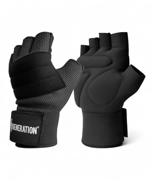 Schwarze Trainingshandschuhe mit Bandagen im Paar