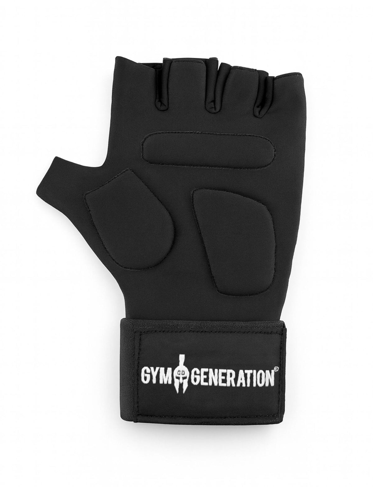 Gepolsterte Gym Handschuhe in Schwarz, Vorderansicht