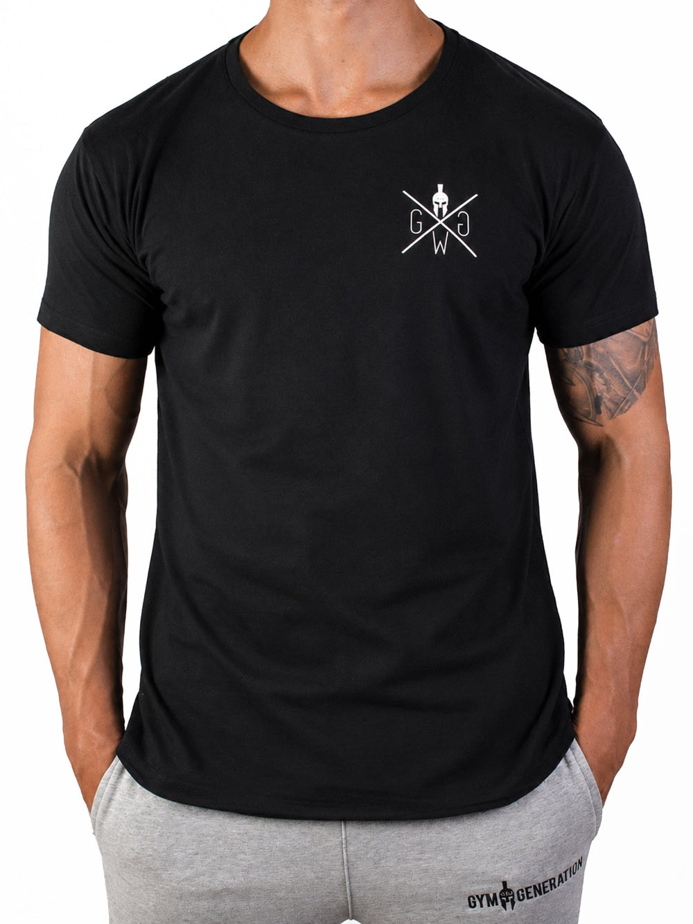 Vorderseite des Valhalla Shirts mit weißem Brustlogo