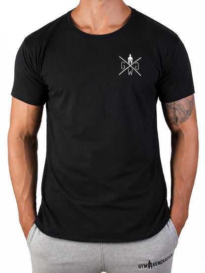 Vorderseite des Valhalla Shirts mit weißem Brustlogo