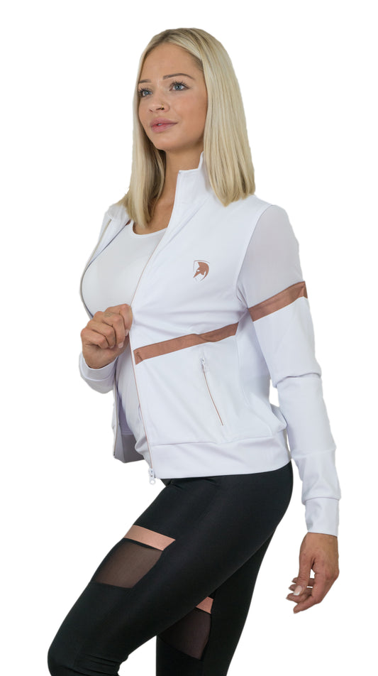 Damen Sportjacke mit Mesh - Weiss