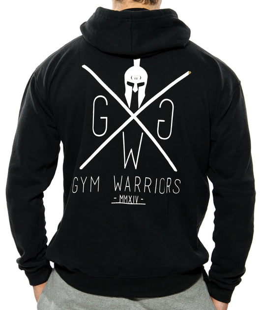 Gym Warriors hoodie met rits - zwart