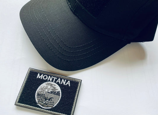 Montana Flag Patch - Black