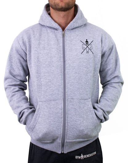 Maverick hoodie met rits - grijs